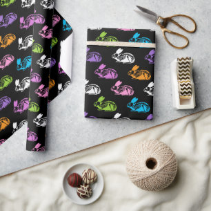 Grusel süßes Skelett-Osterhase-Muster Geschenkpapier