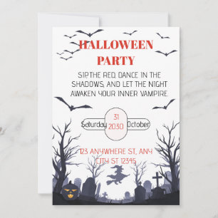 Grusel-Thema Vampir Halloween-Party Friedhof Einladung