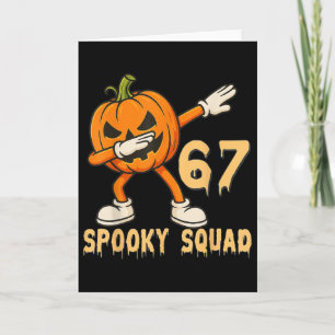 Grusel-Trupp-Kürbis 67 Halloween-Meme 6 7 Zahlen Karte