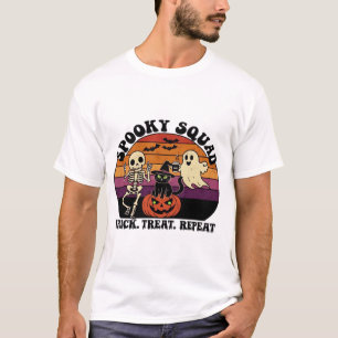 Grusel-Trupp Retro-Halloween-Design (Schwarzer Tex T-Shirt