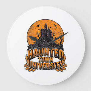 Grusel-Universität Vintage-Halloween-Shirt Große Wanduhr