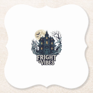 Grusel-Vibes Halloween Spukhaus Vollmond Fledermäu Untersetzer