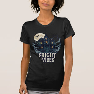 Grusel-Vibes Haloween Spukhaus Vollmond Fledermäus T-Shirt