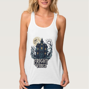 Grusel-Vibes Haloween Spukhaus Vollmond Fledermäus Tank Top