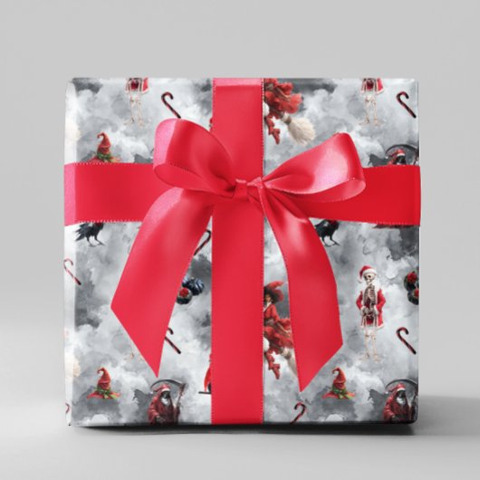 Grusel-Weihnachten im gotischen Stil Geschenkpapier