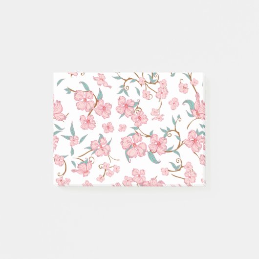 Gruselblumenmuster Post-it Klebezettel (Vorderseite)