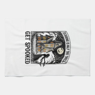 Gruselhaus Halloween Vintage Gravur Horror S Geschirrtuch