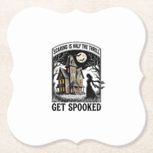 Gruselhaus Halloween Vintage Gravur Horror S Untersetzer