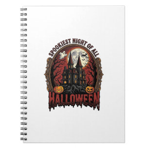 Gruselhaus Halloween Vintage Gravur Spuk N Notizblock