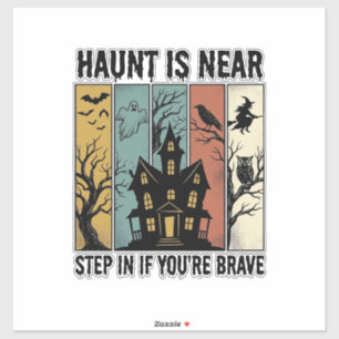 Gruselhaus Halloween Vintage Stichelei Spuk D Aufkleber