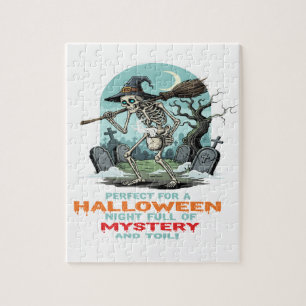 Gruselhexe Skelett – Halloween-Friedhofs-Advent Puzzle