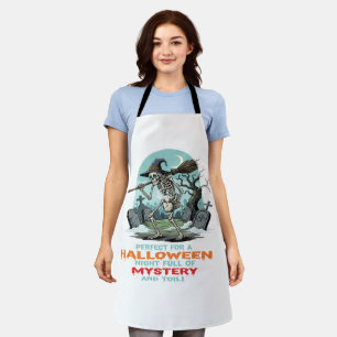 Gruselhexe Skelett – Halloween-Friedhofs-Advent Schürze
