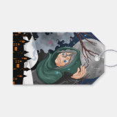 Gruselhexe & Spukhaus Halloween🌙 Geschenkanhänger (Vorderseite (Horizontal))