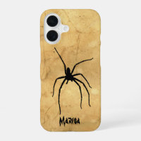 Gruseliche Spinne auf braunem Grunge-Hintergrund