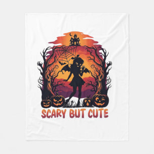 Gruselig aber süße Halloween-Fledermaus-Mädchen-Kü Fleecedecke