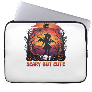 Gruselig aber süße Halloween-Fledermaus-Mädchen-Kü Laptopschutzhülle