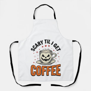 Gruselig bis Kaffee Vintage Halloween Kaffee Shirt Schürze