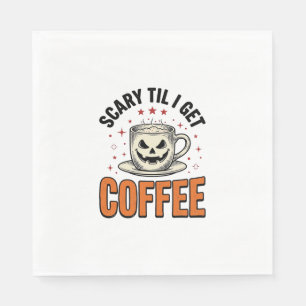 Gruselig bis Kaffee Vintage Halloween Kaffee Shirt Serviette