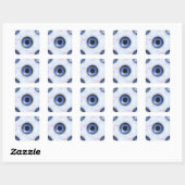 gruselig blaue Augen Quadratischer Aufkleber (Blatt)