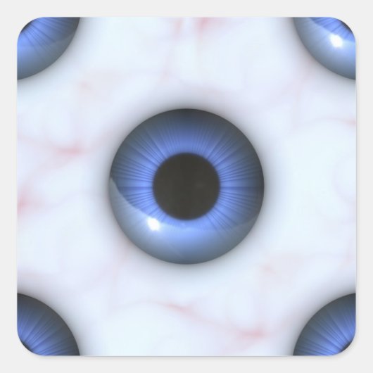 gruselig blaue Augen Quadratischer Aufkleber (Vorderseite)
