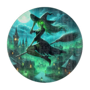 Gruselig grüne Aura Halloween Hexe Schneidebrett