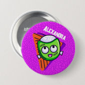 Gruselig personalisierter Zombie-Button - lila Button (Vorne & Hinten)