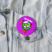 Gruselig personalisierter Zombie-Button - lila Button (Beispiel)
