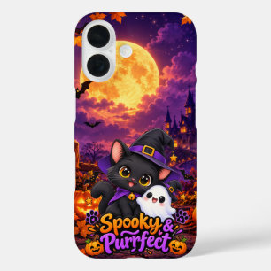 Gruselig & Purrfekt – Halloween-Katzen-Handyhülle iPhone 16 Hülle