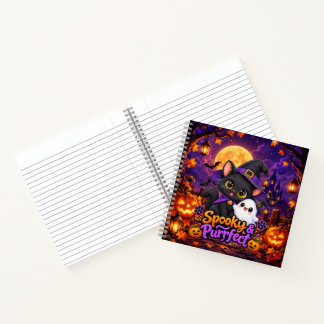 Gruselig & Purrfekt – Halloween-Katzen-Notizbuch Notizblock