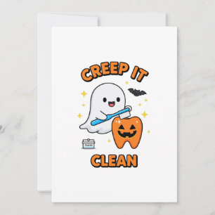 Gruselig saubere Geister Halloween Zahnmedizin Hum Karte