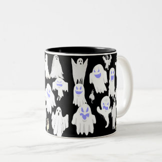 Gruselig süße Geist-Illustrationsmuster – Hallowee Zweifarbige Tasse