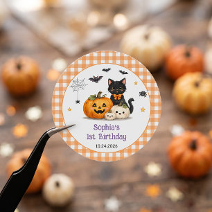 Gruselig süße Halloween-Geburtstagsfeier  Runder Aufkleber