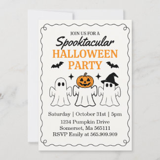 Gruselig süße Halloween-Geisterparty Einladung