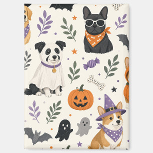 Gruselig süße Halloween-Hunde Rechteck Magnet