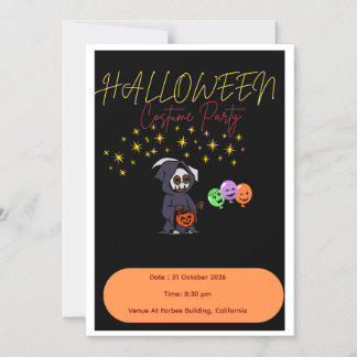 Gruselig süße Halloween-Party-Einladung - editierb Magneteinladung