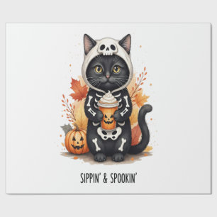 Gruselig süße Katze Halloween Geschenkpapier