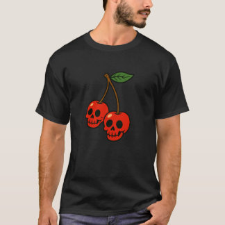 Gruselig süße Kirschschädel dunkle Früchte T-Shirt