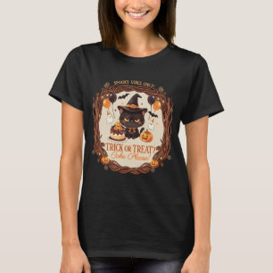 Gruselig süße schwarze Halloween-Katze Hexenparty T-Shirt