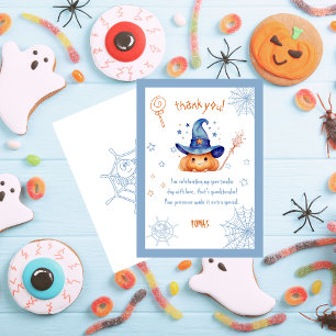Gruselig süßer Halloween-Geburtstagsjunge Dankeskarte