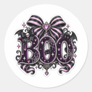 Gruselig Süßes "BOO" Halloween Runder Aufkleber