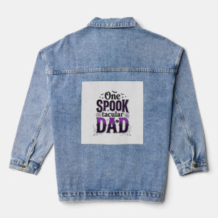 Gruselig toller Halloween-Vintage-Vater-Vektordesi Jeansjacke