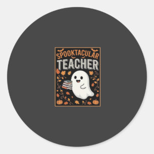 Gruselig tolles Halloween-Geisterdesign für Lehrer Runder Aufkleber