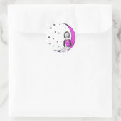 Gruselig über dem Mond Runder Aufkleber (Tasche)