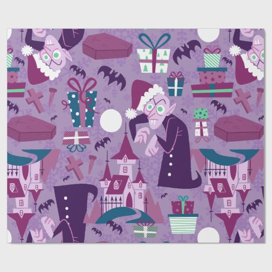 gruselig Weihnachten nosferatu santa vampire Geschenkpapier (Flach)