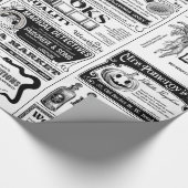 gruselig zwischen der Zeitung antikweiß Geschenkpapier (Ecke)