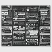 gruselig zwischen Zeitung antikes Schwarz Geschenkpapier (Flach)