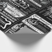 gruselig zwischen Zeitung antikes Schwarz Geschenkpapier (Ecke)