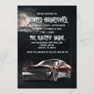 Gruselige amerikanische Muscle-Car-Halloween-Party Einladung