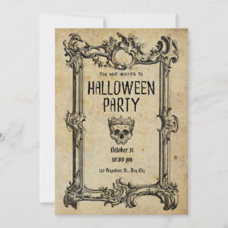 Gruselige Antiquitäten-Halloween-Party-Einladungsk Feiertagskarte