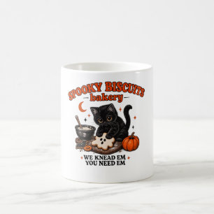 Gruselige Bäckerei Black Cat Halloween Kaffeetasse